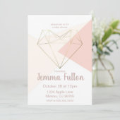 Modern Love Baby Shower Invitation – Abstract Einladung (Stehend Vorderseite)