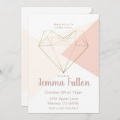 Modern Love Baby Shower Invitation – Abstract Einladung (Vorne/Hinten)