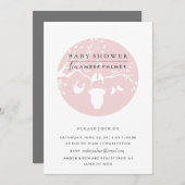 Modern Love Birds Baby Dusche Einladung (Vorne/Hinten)