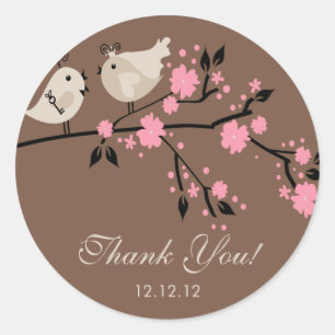 Modern Love Birds Brautparty Danke Stickers