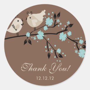 Modern Love Birds Brautparty Danke Stickers