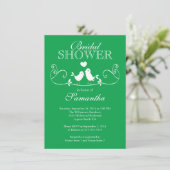 Modern Love Birds Bridal Dusche Einladung (Stehend Vorderseite)