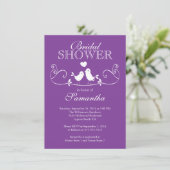 Modern Love Birds Bridal Dusche Einladung (Stehend Vorderseite)
