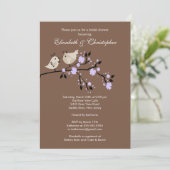 Modern Love Birds Couples Bridal Dusche Einladung (Stehend Vorderseite)