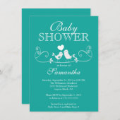 Modern Love Birds Neutral Baby Dusche Einladung (Vorne/Hinten)