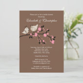 Modern Love Birds Paare Bridal Dusche Einladung (Stehend Vorderseite)