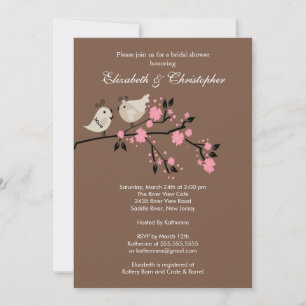 Modern Love Birds Paare Bridal Dusche Einladung