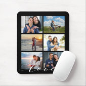 Modern Love Calligraphy Photo Collage Mousepad (Mit Mouse)