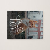 Modern Love Custom Cat Pets Photo Monogram Puzzle (Horizontal)