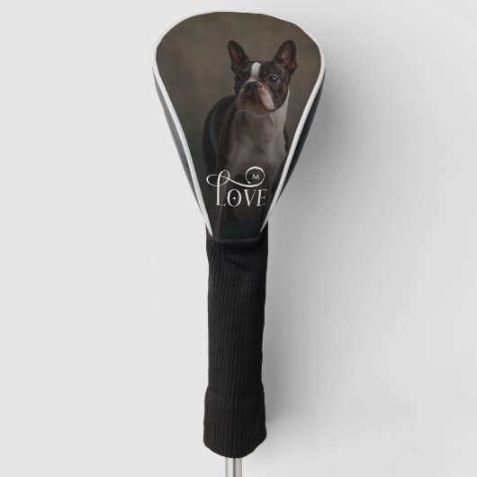 Modern Love Custom Dog Pets Photo Monogram Golf Headcover (Vorderseite)