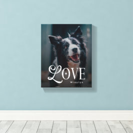Modern Love Custom Dog Pets Photo Monogram Leinwanddruck