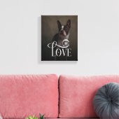 Modern Love Custom Dog Pets Photo Monogram Leinwanddruck (Insitu (Wohnzimmer))