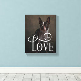 Modern Love Custom Dog Pets Photo Monogram Leinwanddruck