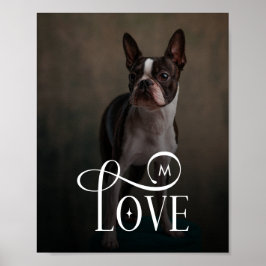 Modern Love Custom Dog Pets Photo Monogram Poster