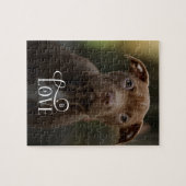 Modern Love Custom Dog Pets Photo Monogram Puzzle (Horizontal)