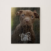 Modern Love Custom Dog Pets Photo Monogram Puzzle (Vertikal)