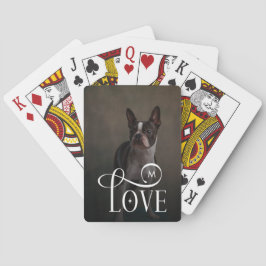 Modern Love Custom Dog Pets Photo Monogram Spielkarten