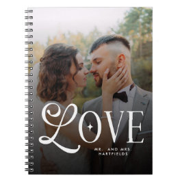 Modern Love Custom Wedding 2 Photos Couples Notizblock