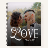 Modern Love Custom Wedding 2 Photos Couples Notizblock (Vorderseite)