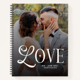 Modern Love Custom Wedding 2 Photos Couples Notizblock