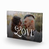 Modern Love Custom Wedding Photo Couples Monogram Fotoblock (Rechts)