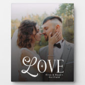 Modern Love Custom Wedding Photo Couples Monogram Fotoplatte (Vorderseite)