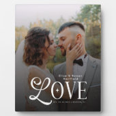 Modern Love Custom Wedding Photo Couples Monogram Fotoplatte (Vorderseite)