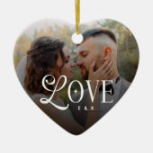Modern Love Custom Wedding Photo Couples Monogram Keramik Ornament (Vorne)