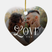 Modern Love Custom Wedding Photo Couples Monogram Keramik Ornament (Hinten)
