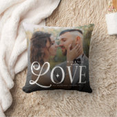Modern Love Custom Wedding Photo Couples Monogram Kissen (Decke)