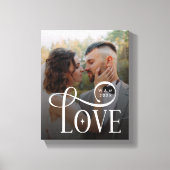 Modern Love Custom Wedding Photo Couples Monogram Leinwanddruck (Vorderseite)