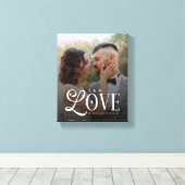 Modern Love Custom Wedding Photo Couples Monogram Leinwanddruck (Insitu (Holzboden))