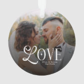Modern Love Custom Wedding Photo Couples Monogram Ornament (Rückseite)