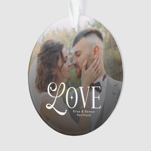 Modern Love Custom Wedding Photo Couples Monogram Ornament (Vorderseite)