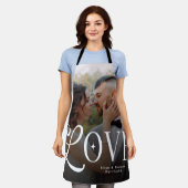 Modern Love Custom Wedding Photo Couples Monogram Schürze (Getragen)