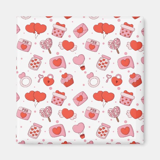 Modern Love Design Happy Valentine’s Day Red Heart Magnet (Vorne)