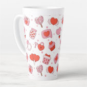 Modern Love Design Happy Valentine’s Day Red Heart Milchtasse (Linke Ecke)