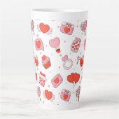Modern Love Design Happy Valentine’s Day Red Heart Milchtasse (Vorderseite)