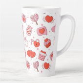 Modern Love Design Happy Valentine’s Day Red Heart Milchtasse (Rechts)