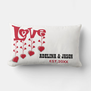 Modern Love Kundenspezifischer Name Valentinstag Lendenkissen