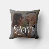 Modern Love Mr & Mrs Custom Wedding Photo Couples Kissen (Rückseite)