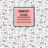 Modern Love Text Sketch Heart Kitchen Apron Schürze