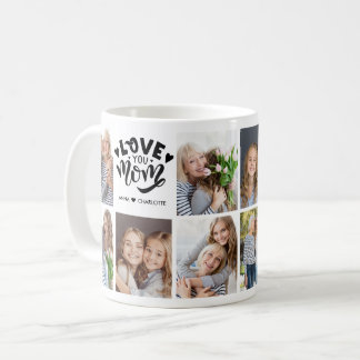 Modern Love You Mom Custom Photo Collage Mother Kaffeetasse