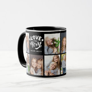 Modern Love You Mom Custom Photo Collage Mother Tasse