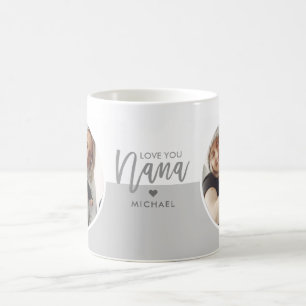 Modern Love You Nana Grey & White 2-Foto Kaffeetasse