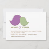 Modern Lovebirds, Sage und Lavendel Einladung (Vorderseite)