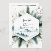 Modern Lovely Mountain Wedding Save The Date (Vorne/Hinten)