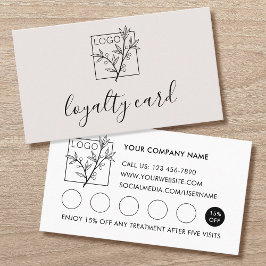 Modern Loyalty Card Geschäft Logo 5 Slots Beige Visitenkarte