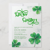 Modern Lucky Charm St. Patrick's Day Baby Shower Einladung (Vorderseite)