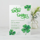 Modern Lucky Charm St. Patrick's Day Baby Shower Einladung (Stehend Vorderseite)